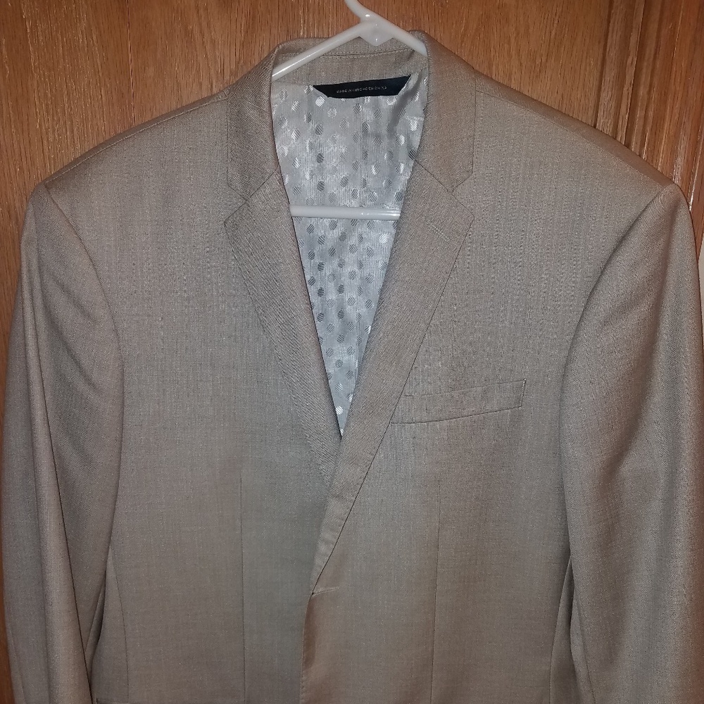 42 R cream men's suit jacket blazer